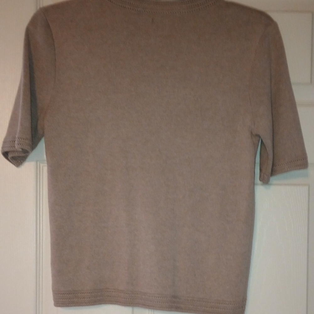 Joie Beige Short Sleeve Cardigan - Picture 2 of 2